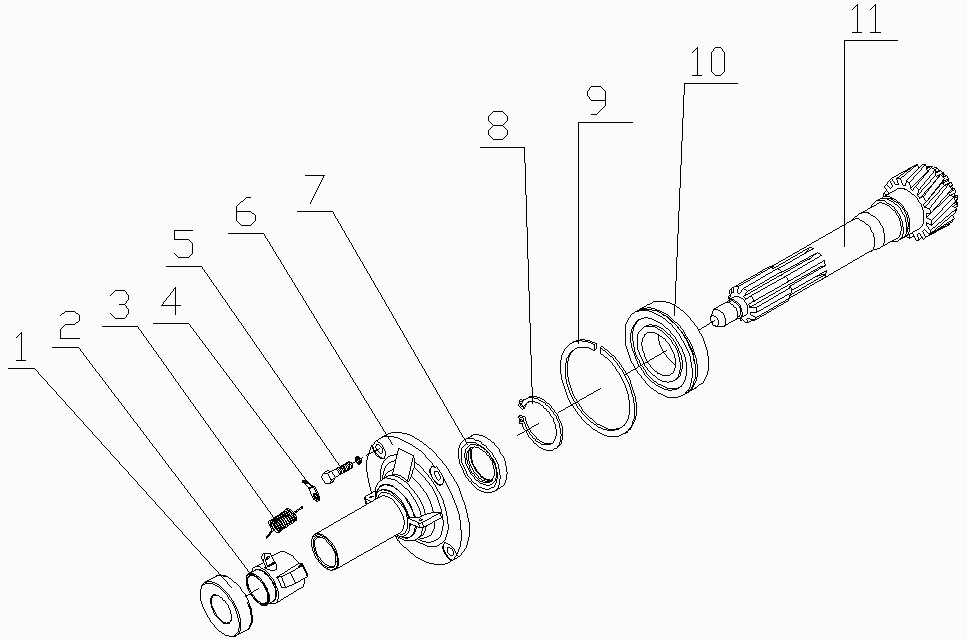 1st shaft and bearing cover