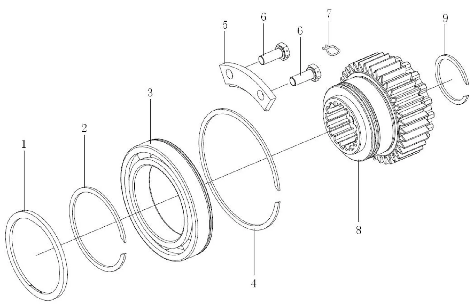 Auxiliary transmission driving gear assembly