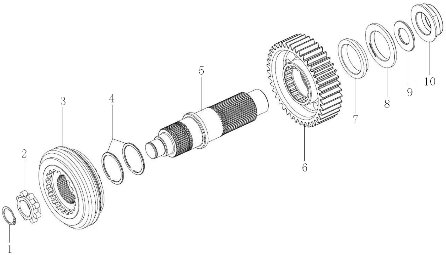 Auxiliary transmission mainshaft assembly