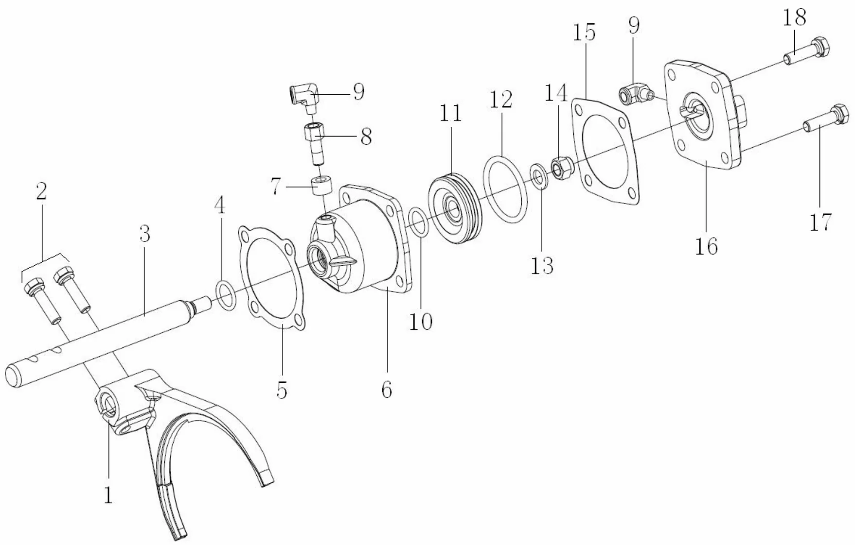 Auxiliary transmission cylinder assembly