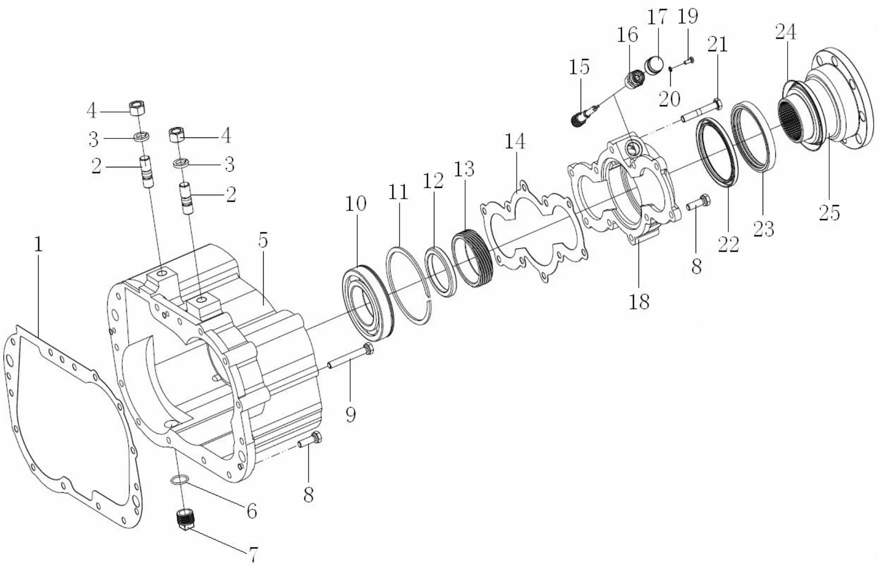 Auxiliary transmission housing