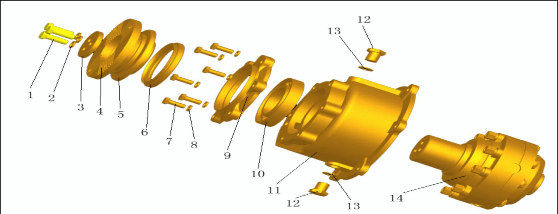 Inter-shaft differential and housing assembly
