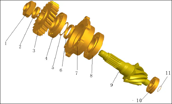 Driving bevel gear assembly