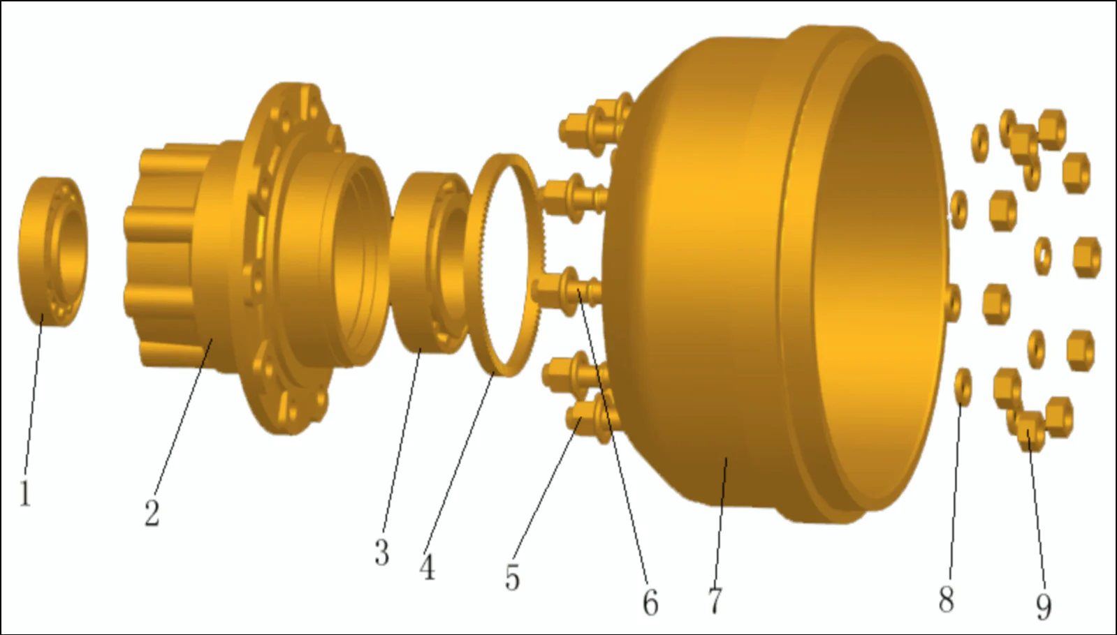 Rear brake drum assembly