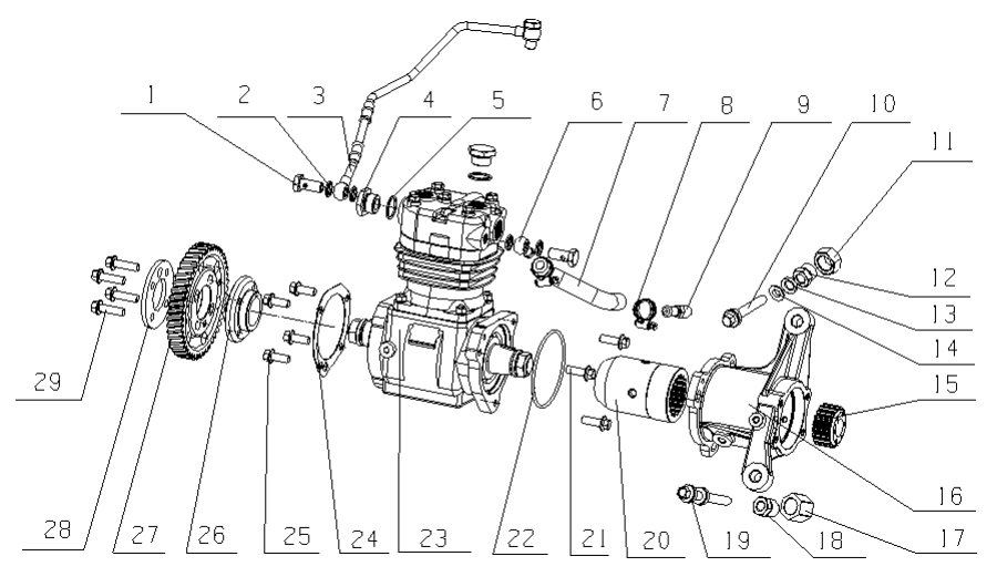 Pneumatic Air Compressor Assembly