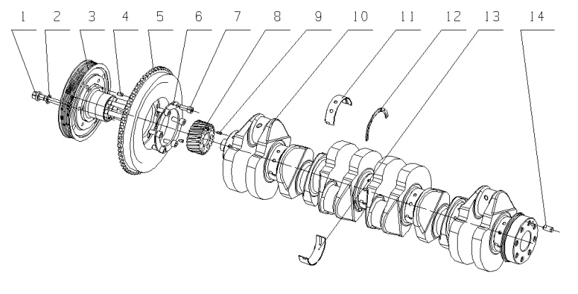 Crankshaft shock absorber assembly