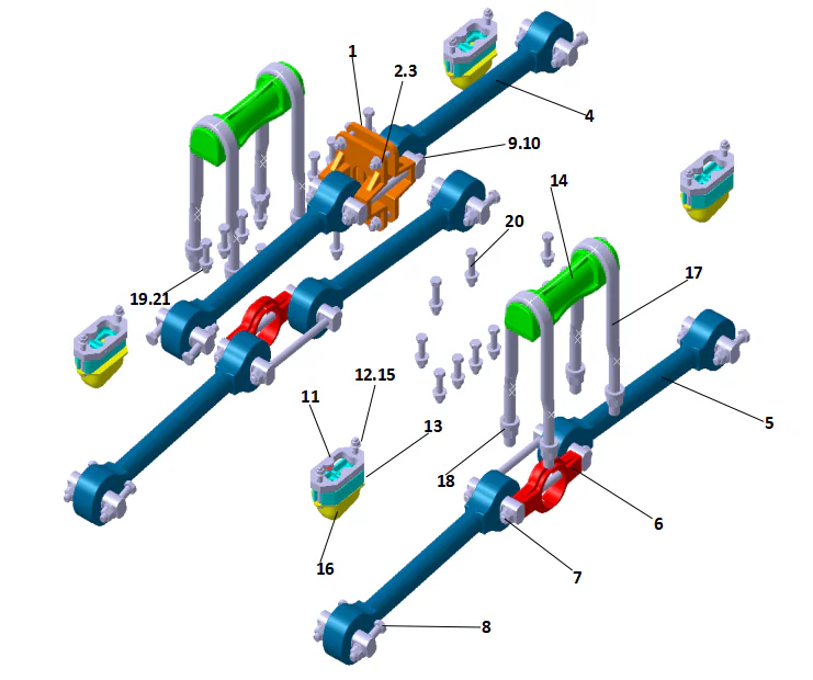 Suspension frame pieces（Status 1）/NJ435D