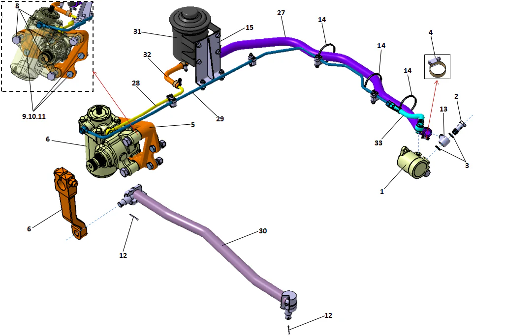 Steering decive(chassis part)