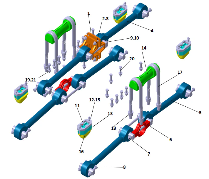 Suspension frame pieces（Status 2）/NJ435D(860-1350)