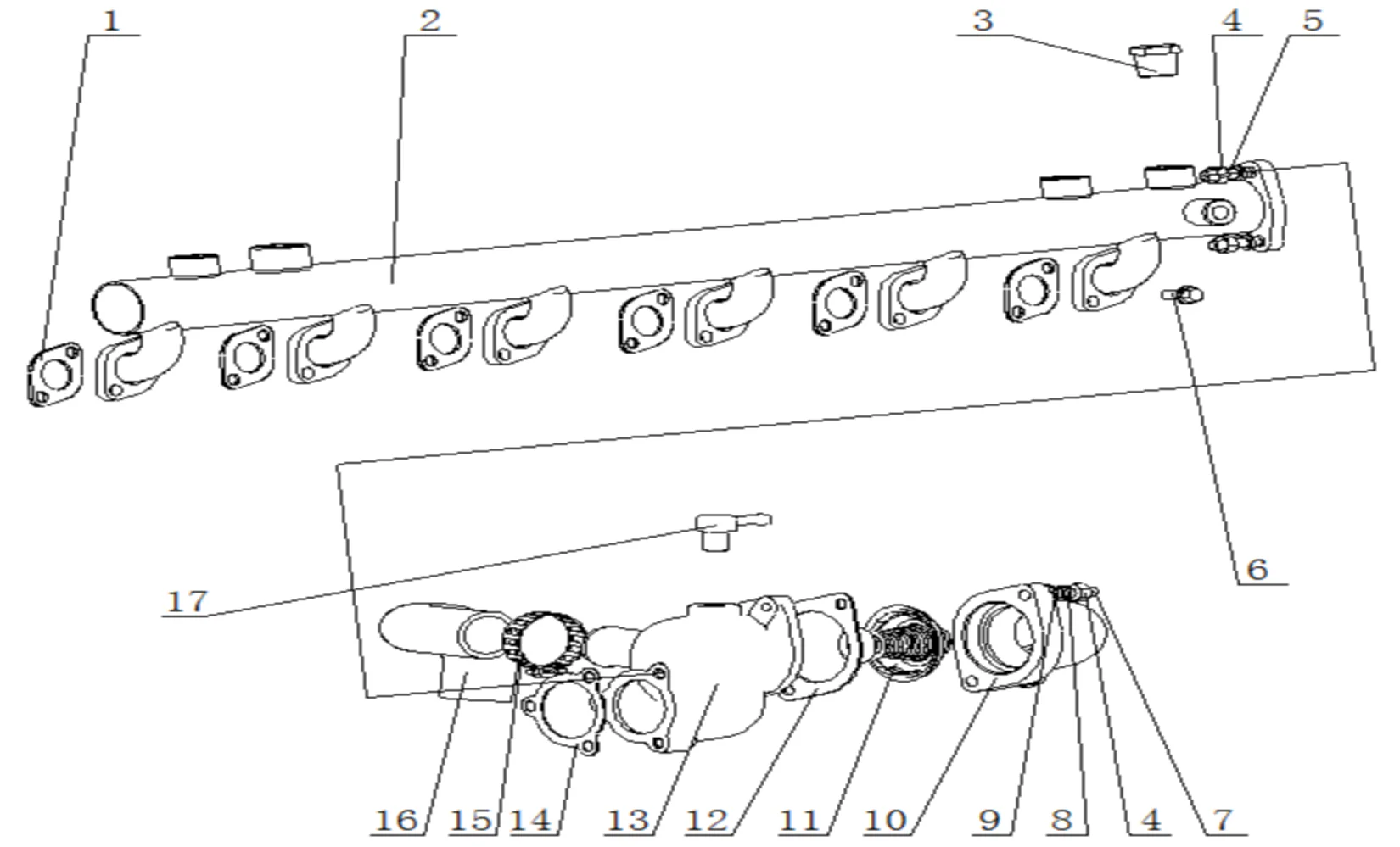 Radiator Water Pipe And Hose Assembly and Coolerstat assy