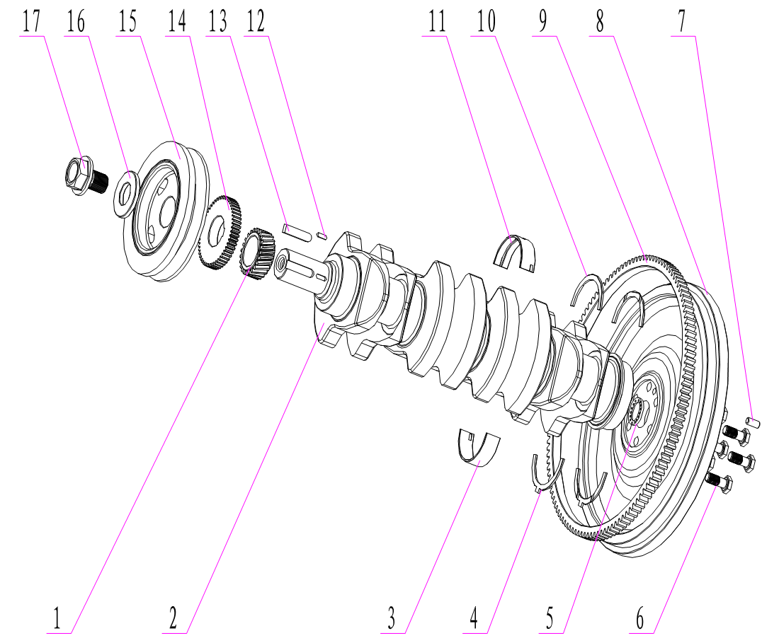 Crankshaft flywheel assy.