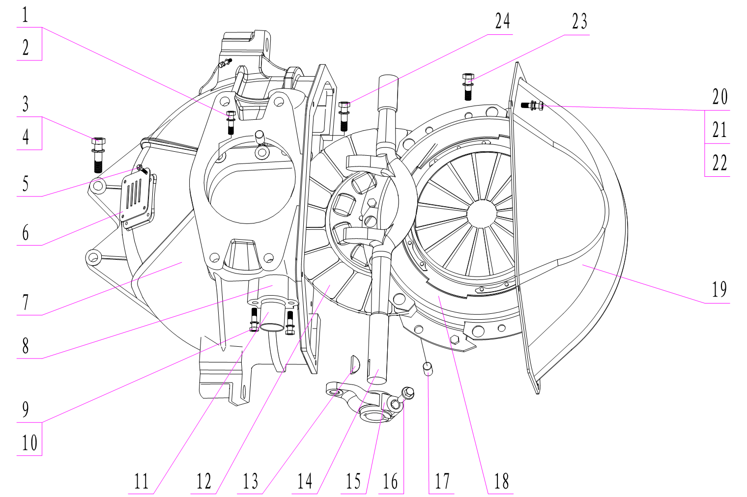 Flywheel housing assy.