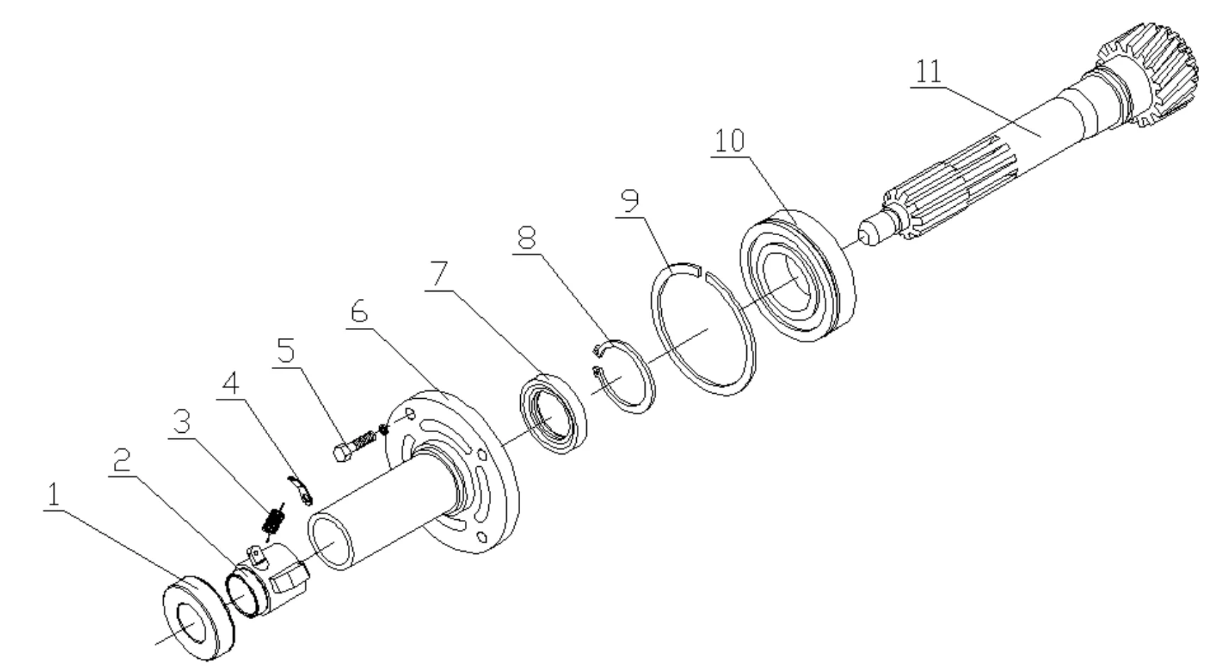 A shaft and bearing cover assembly
