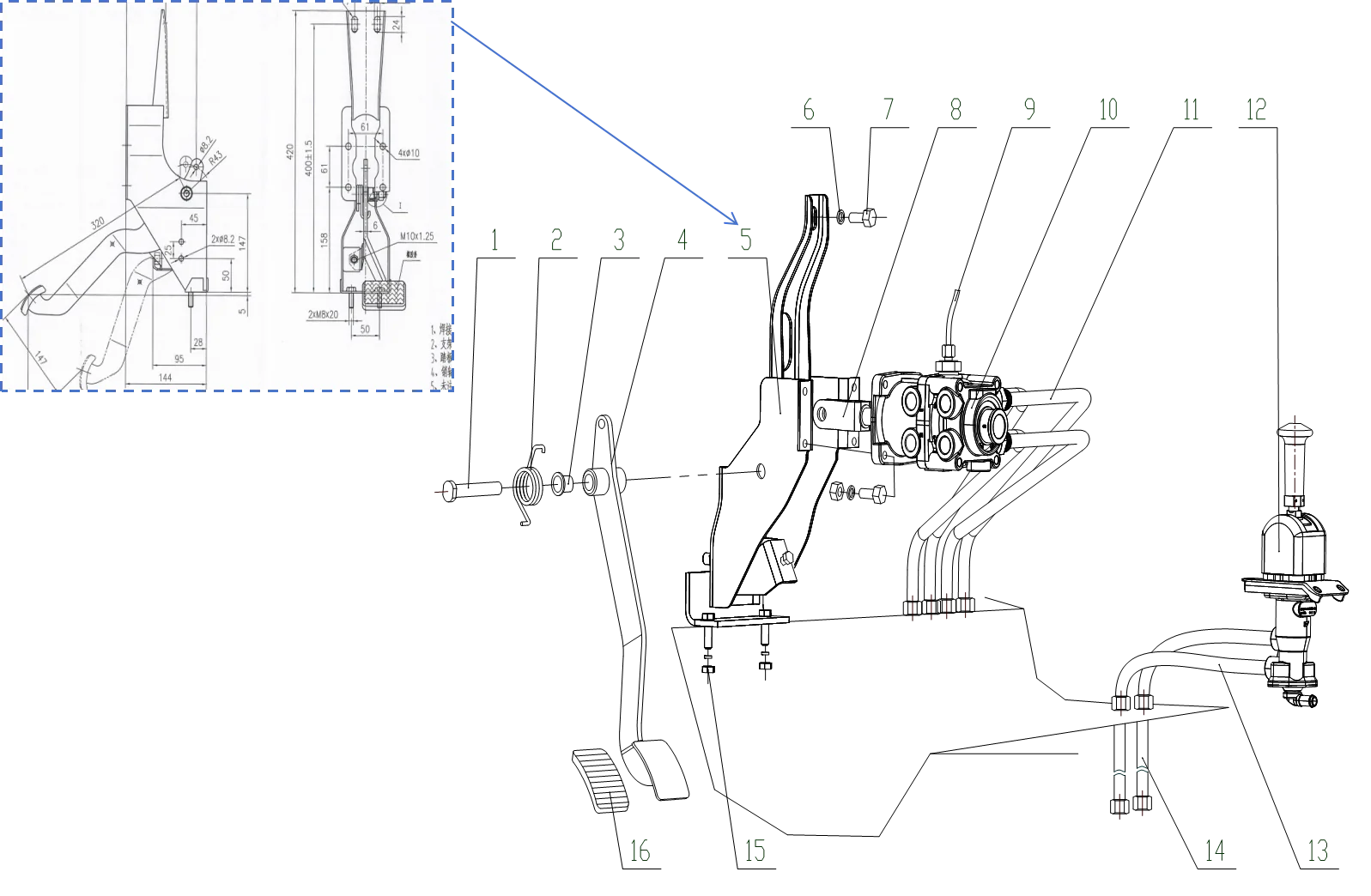 Brake pedal and driving device
