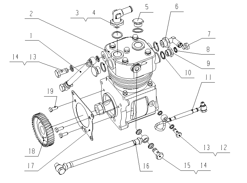 Pneumatic Air Compressor Assembly