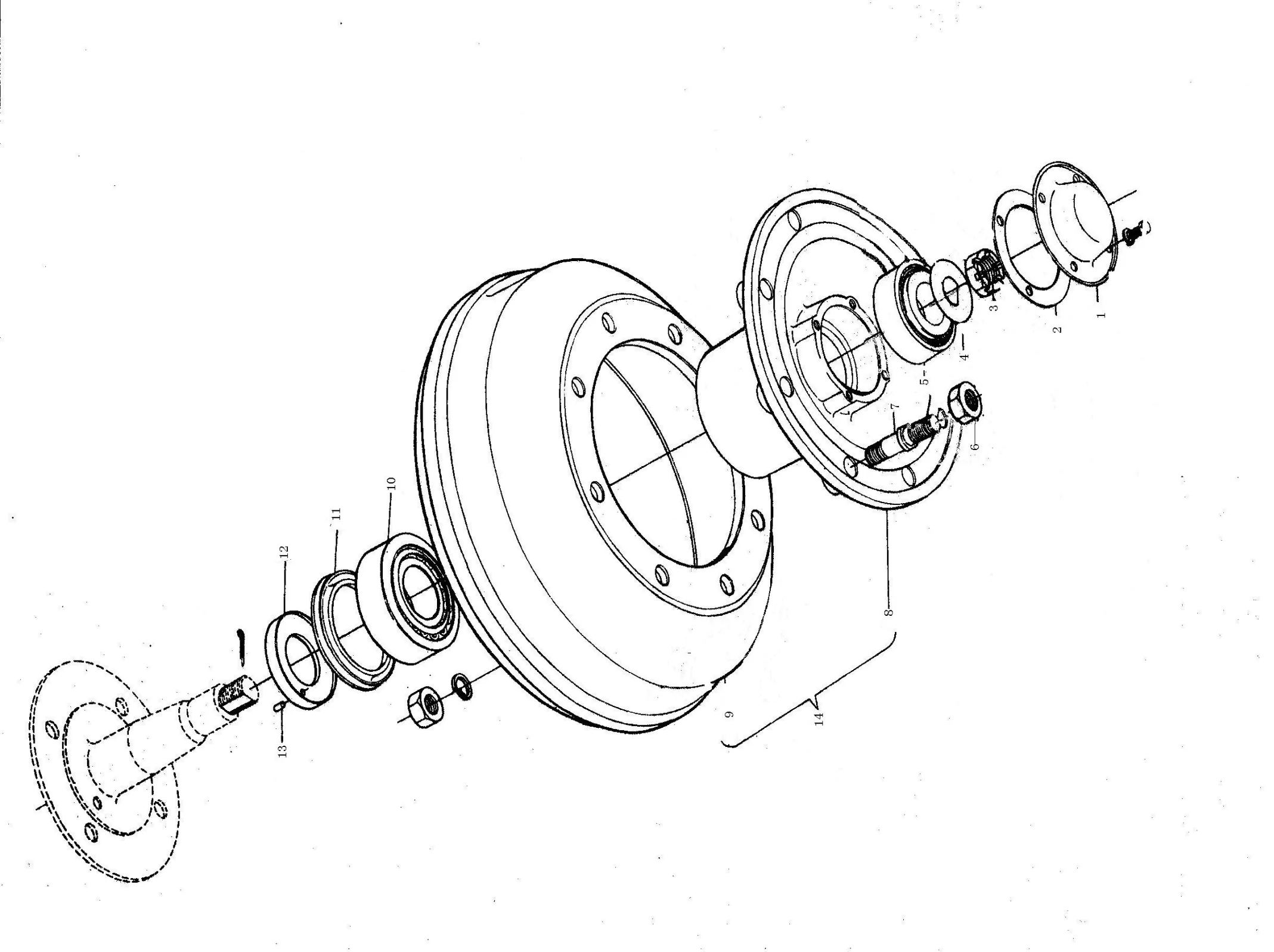 Hub and brake drum assembly