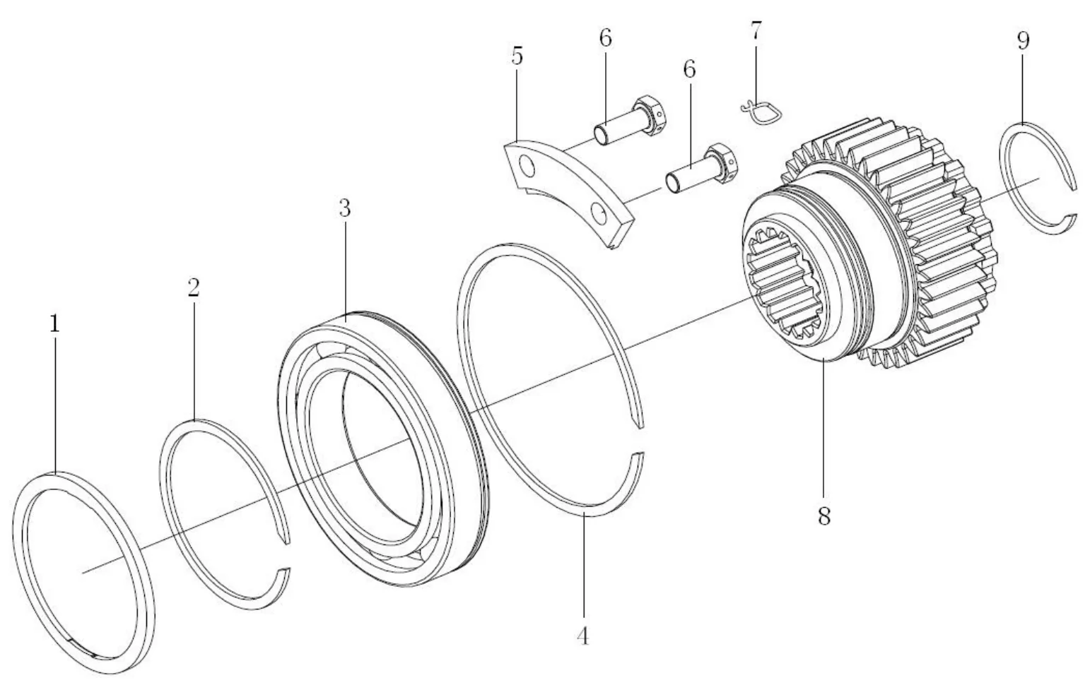 Auxiliary transmission driving gear assy.