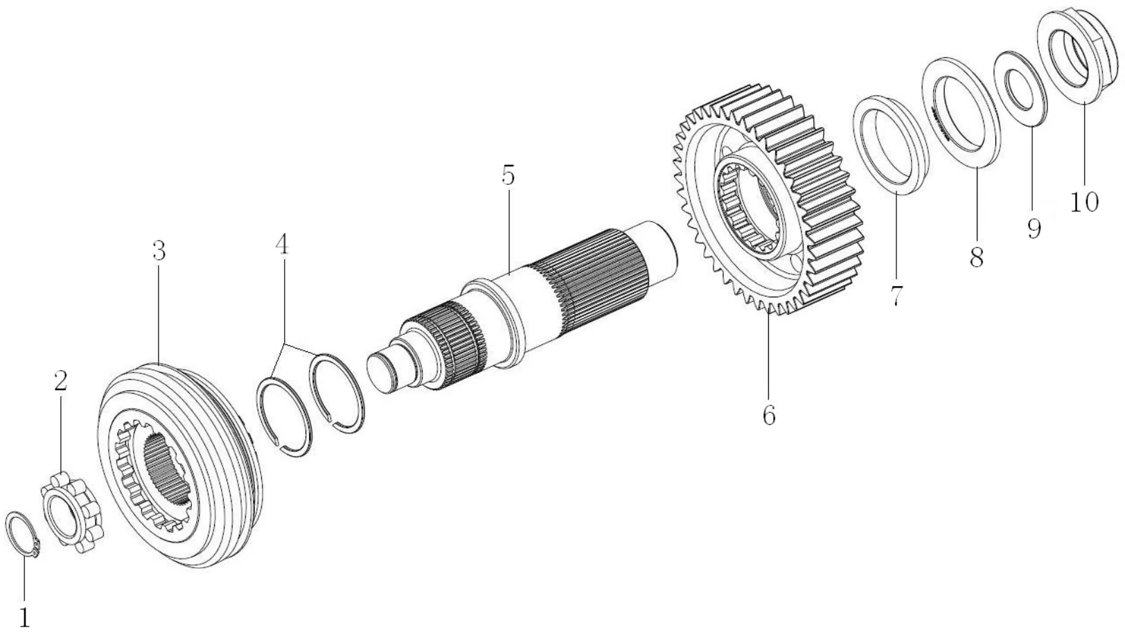 Auxiliary transmission mainshaft assy.