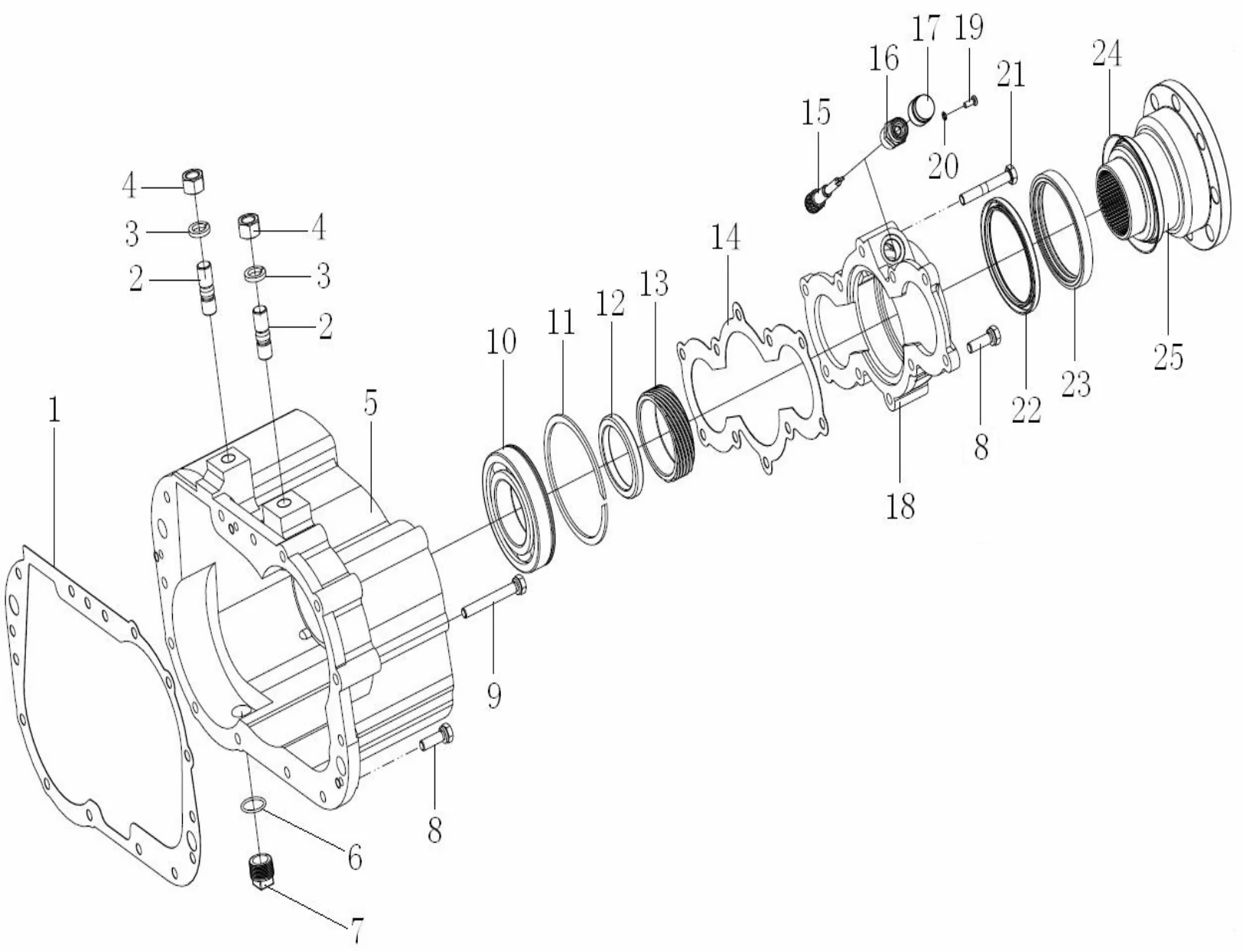Auxiliary transmission housing