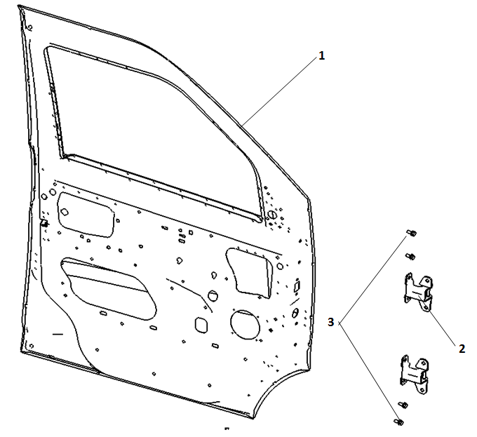 Left front door welding assembly