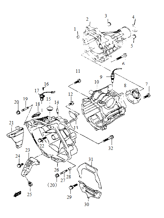 Transmission accessory parts assembly